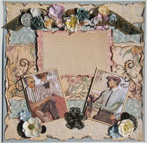 Premade Scrapbook Page 12 X 12 Vintage Inspired Ladies Diary Etsy Premade Scrapbook