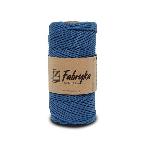 Sznurek Do Makramy 3PLY Niebieski 3mm Fabryka Sznurka