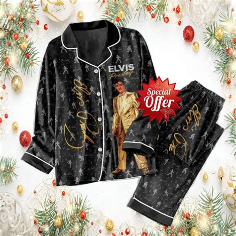 Christmas Elvis Presley Pajamas Elvis Pajamas Set Elvis King Etsy