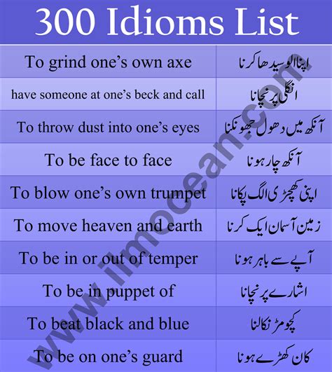 Solution Idioms In English And Urdu Class Th Studypool