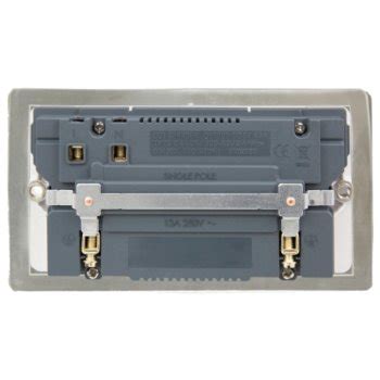 Click Define Stainless Steel Flat Plate 2 Gang 13A Switched Safety