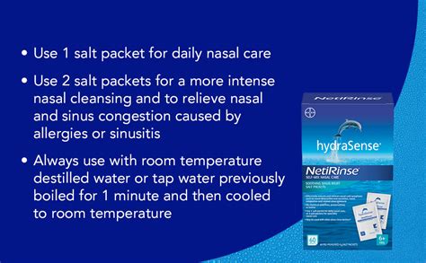 Hydrasense Netirinse Refill Salt Packets Universal Pre Measured Self