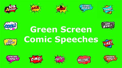 Green Screen Comic Speeches Comic Speech Bubbles YouTube