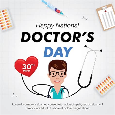 Premium Vector National Doctors Day Background With Stethoscope On Medic