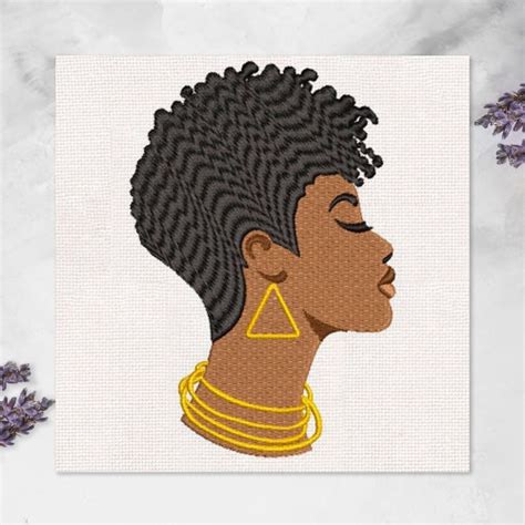 Art Collectibles Afro Woman Embroidery Design Afro Lady Embroidery