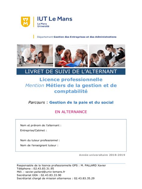 Remplissable En Ligne Licence Pro Mention Mtiers De La Gestion Et De