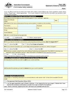 Fillable Online Casa Govcms Gov Form Statement Of Intent Flight