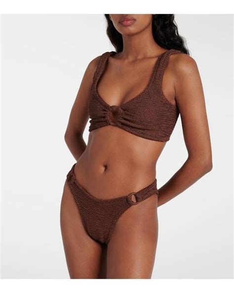 Hunza G Hallie Bikini In Brown Lyst