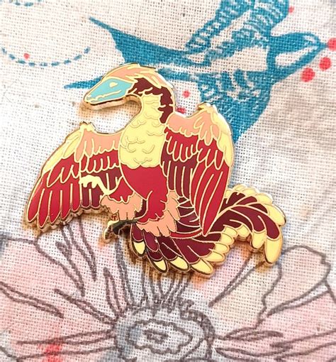 Hard Enamel Pin Archaeopteryx Gold Plated Brooch Extinct Etsy