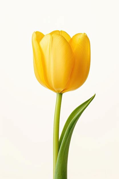 Premium AI Image A Yellow Tulip With A Green Stem