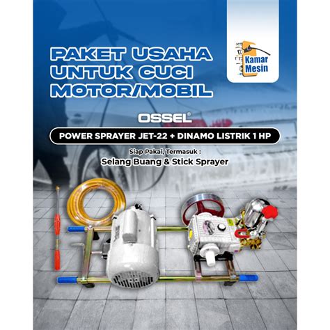 Jual Paket Power Sprayer Steam Cuci Motor Mobil Dinamo Listrik 1 HP