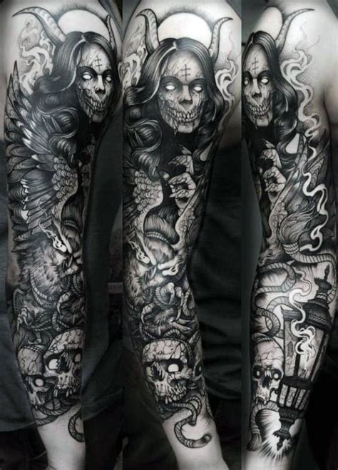 Skull Sleeve Tattoos For Men Masculine Design Ideas