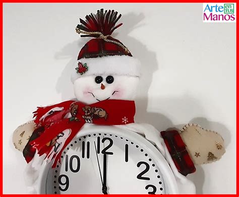 C Mo Decorar Un Reloj Para Navidad Con Mu Ecos De Nieve Arte En Tus