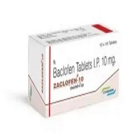 ZACLOFEN 10 25 XL 20 Baclofen Tablets I P 10 Mg At Rs 1100 Stripe