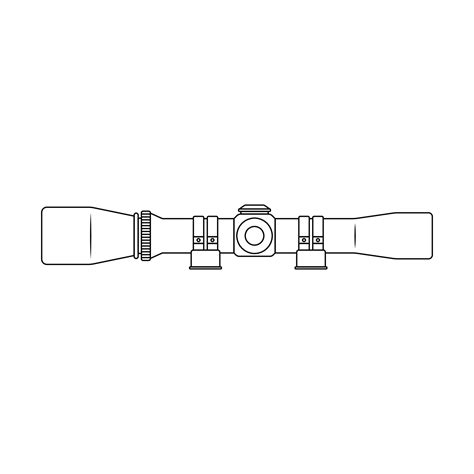 Tactical Scope Outline Icon Illustration On Isolated White Background