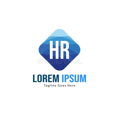 Initial Hr Logo Template With Modern Frame Minimalist Hr Letter Logo