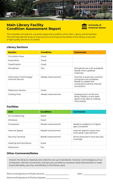 Building Facility Condition Assessment Report Template Venngage