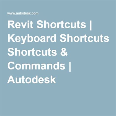 Revit Keyboard Shortcuts Hotkeys And Commands Guide Autodesk