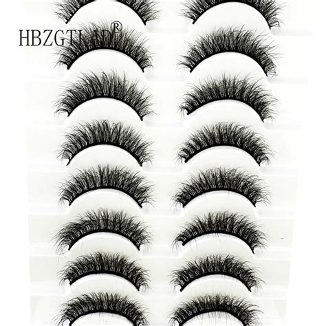 New 10pairs 100 Real Fake Mink Eyelashes 3d Natural False Eyelashes 3d Mink Lashes Soft Eyelash