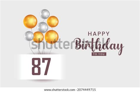 Happy 87 Birthday Greeting Card Vector Stock Vector Royalty Free