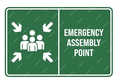 Premium Vector | Emergency assembly point print ready sign vector