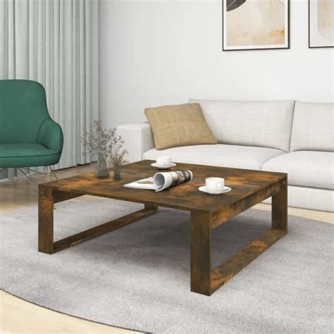 ZHU Table basse Chêne fumé 100x100x35 cm Bois d ingénierie AB815999