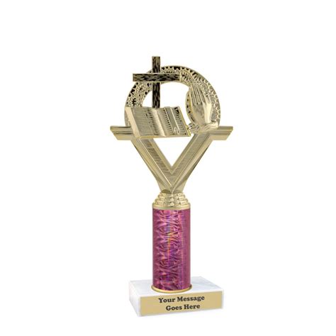 Christian Religion Gold Figure On Dazzle Column Series Marble Base Trophies