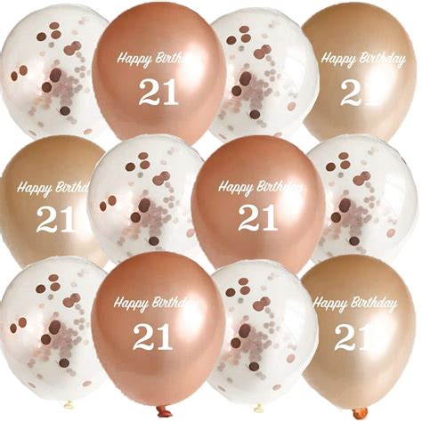 Buy Blue Planet Fancy Dress 12 Pack Rose Gold Happy 21st Birthday