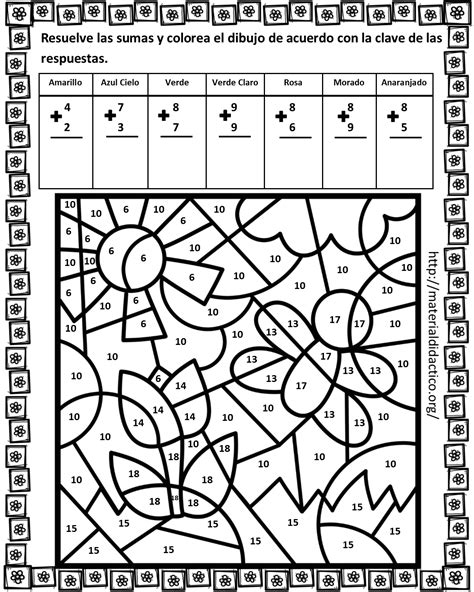 Sumas Y Restas Hasta El Orientacion Andujar Suma Y Resta Sumas Para Colorear Primeros Grados