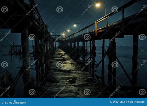 Abandoned Pier Forgotten Generate Ai Stock Illustration Illustration