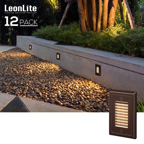 LEONLITE 12-Pack 120V Dimmable LED Step Lights, IP65 Waterproof, Indoor