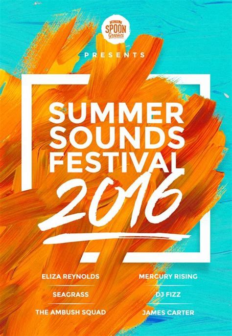 A Poster For The Ready Homes Festival With Orange And Blue Paint