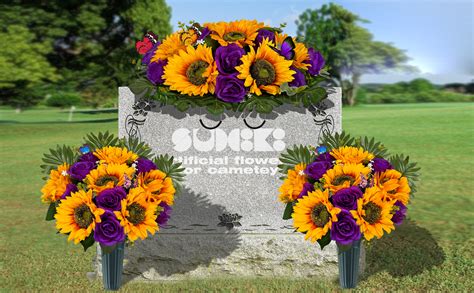 Amazon Suhookoo Cemetery Flowers For Grave Decor Silk Sunflower