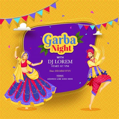 Premium Vector | Creative Garba Night poster or invitation card design ...