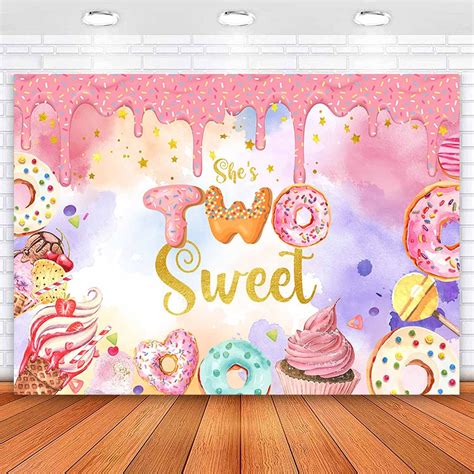 Amazon Sensfun Donut Two Sweet Birthday Backdrop Girls 2nd