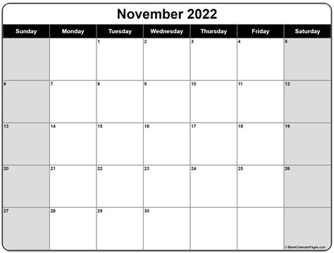 November 2022 Calendar Free Printable Calendars