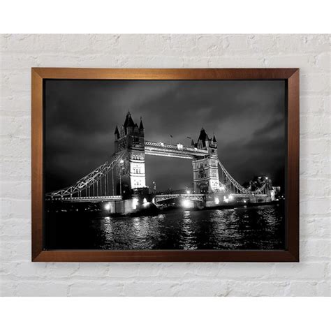 Ebern Designs Gerahmtes Poster Londoner Br Cke Bei Nacht B N W Wayfair De