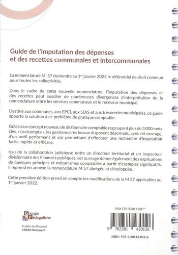 Guide De L Imputation Des D Penses Et Des Nicolas Baudot Livres