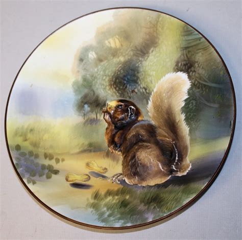 Bargain John S Antiques Antique Hand Painted Plate Squirrel In High