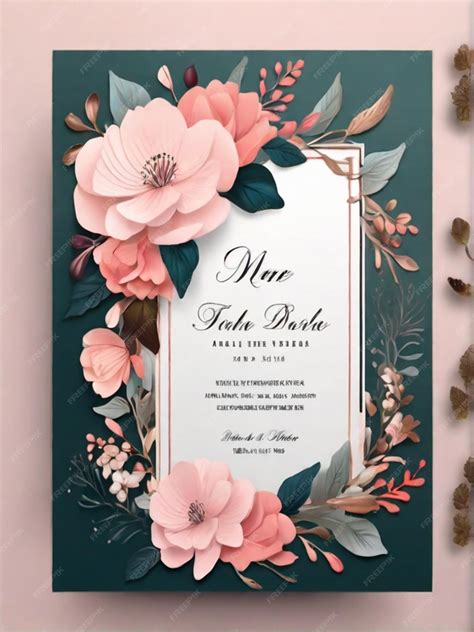 Premium Photo Floral And Luxurious Wedding Invitation Card Template