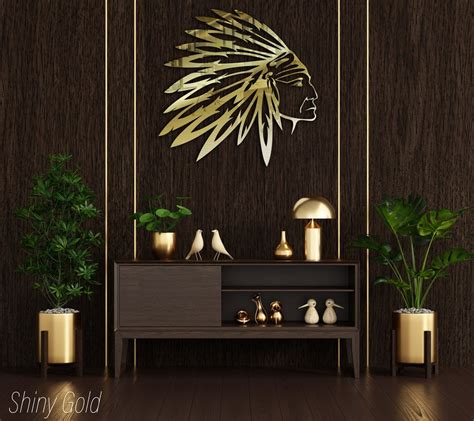 Metal Native American Wall Decor Indian Geronimo Decor Indian Metal