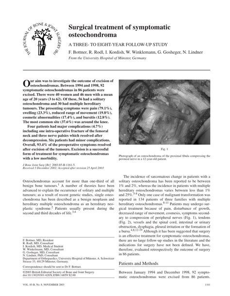 (PDF) Surgical treatment of symptomatic osteochondroma