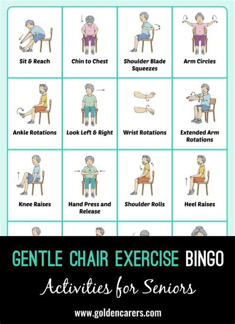 Gentle Chair Exercise Bingo In 2024 Chair Exercises Exercise