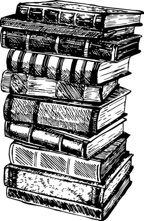 Stack Of Books Sketch Vector Art At Vecteezy