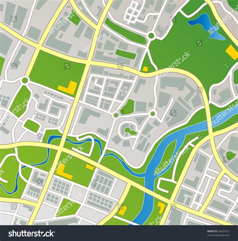 Editable Vector Street Map Fictional Generic Stock Vector Royalty Free