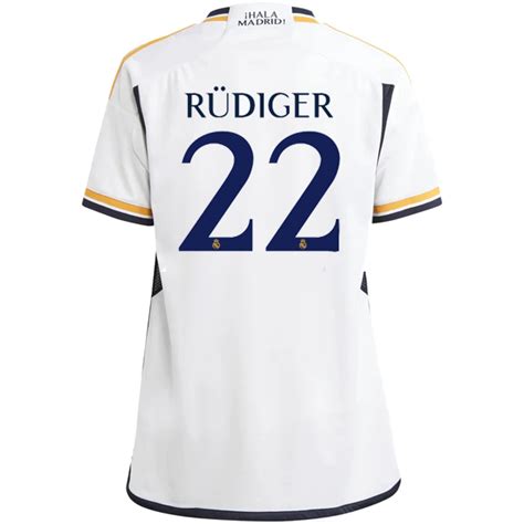 adidas Youth Real Madrid Antonio Rudiger Home Jersey 23/24 (White) - Soccer Wearhouse