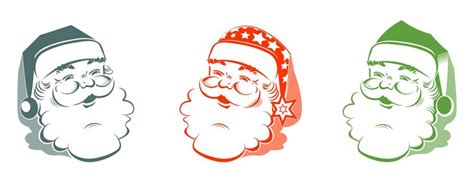 Premium Vector | Silhouette of santa claus head set