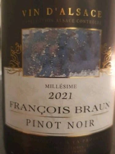 Francois Braun Pinot Noir Vivino United Kingdom