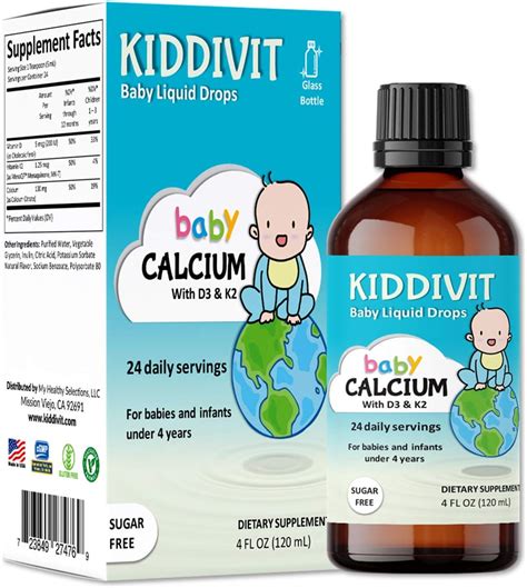 Amazon Kiddivit Gotas líquidas de calcio para bebés con vitamina