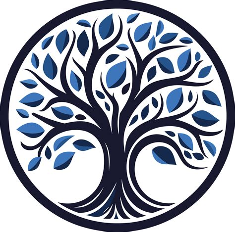 Stylized Blue Tree Of Life Logo Design 49423498 Vector Art At Vecteezy